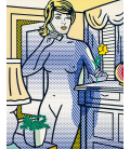 Roy Fox Lichtenstein - Nudo con fiore giallo. Stampa su tela