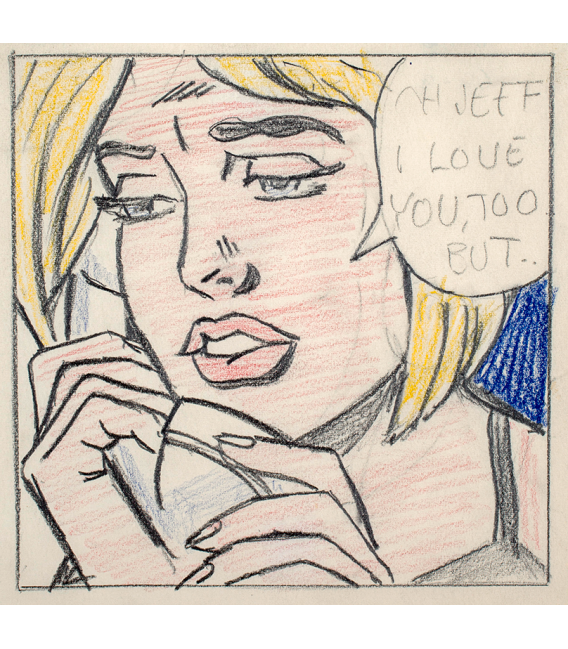 Roy Fox Lichtenstein - Oh, Jeff...Ti amo, molto... Ma (Studio). Stampa su tela