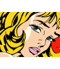Roy Fox Lichtenstein - Ragazza con il nastro nei capelli. Stampa su tela