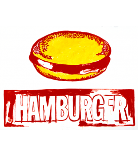 Andy Warhol - Hamburger. Stampa su tela