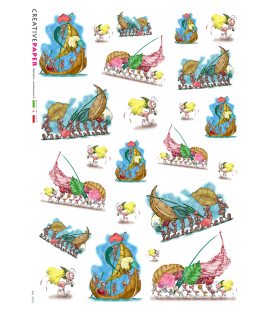 Carta di riso Decoupage: Formiche n viaggio