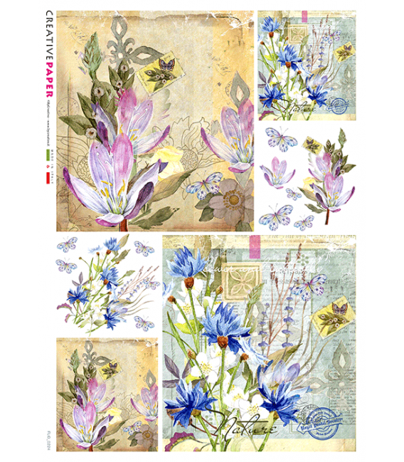 Carta di riso per decoupage FLO-0224