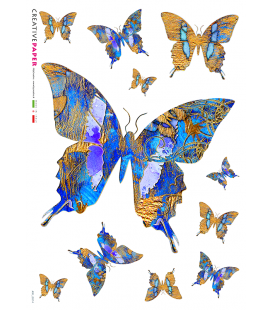 Carta di riso Decoupage: Farfalle Blu e Gialle