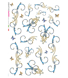 Carta di riso Decoupage: Ghirigori e Farfalle 