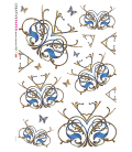 Carta di riso Decoupage: Ghirigori Blu e Farfalle