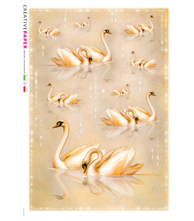 Carta di riso Decoupage: Cigni Rosa 
