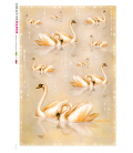 Decoupage rice paper:Pink Swans