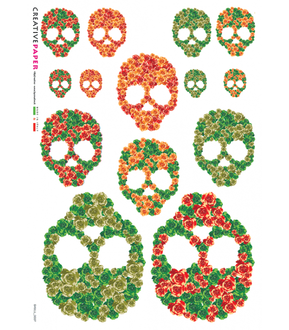 Carta di riso per decoupage SKULL_0007