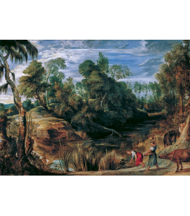 Peter Paul Rubens - Paesaggio con Pastori e Mucche. Stampa su tela