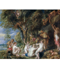 Peter Paul Rubens - Ninfee e Satiri, Stampa su tela