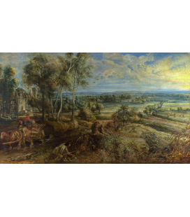 Peter Paul Rubens - Una vista di Het Steen al mattino presto, Stampa su tela