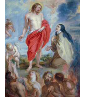 Peter Paul Rubens - Santa Teresa d'Avila intercede per le anime del Purgatorio, Stampa su tela