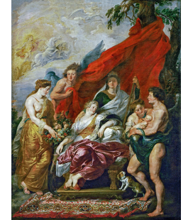 Peter Paul Rubens - La nascita del Delfino a Fontainebleau. Stampa su tela