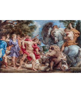 Peter Paul Rubens - Caccia al cinghiale Caledone. Stampa su tela