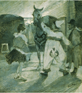 Henri de Toulouse-Lautrec - Dietro le quinte del circo. Stampa su tela