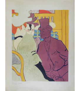Henri de Toulouse-Lautrec - French Flirt (Un inglese al Moulin Rouge). Stampa su tela