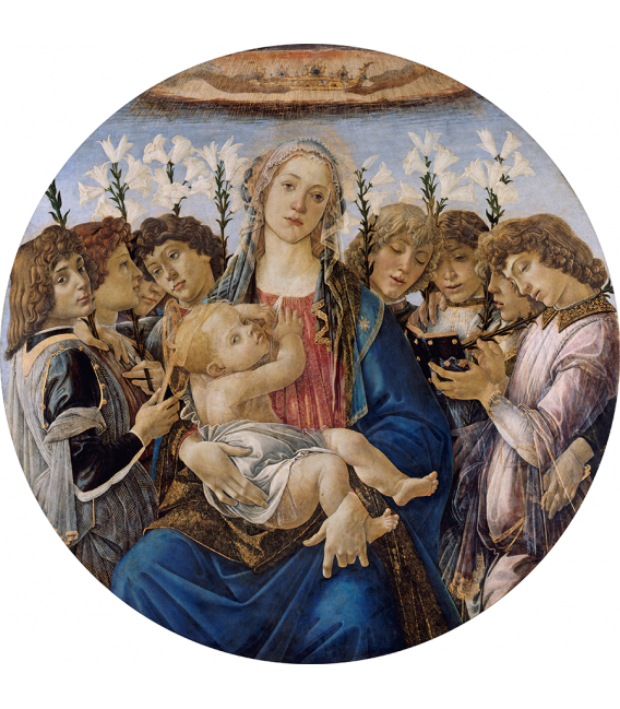 Sandro Botticelli - Maria con il bambino e gli angeli cantanti. Stampa su tela