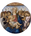 Sandro Botticelli - Maria con il bambino e gli angeli cantanti. Stampa su tela