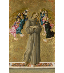 Sandro Botticelli - San Francesco d'Assisi con angeli. Stampa su tela