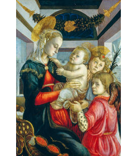 Sandro Botticelli - Madonna col Bambino e angeli. Stampa su tela