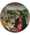 Sandro Botticelli - L'adorazione del bambino. Stampa su tela