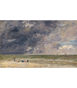 Boudin Eugène - Spiaggia a Trouville. Stampa su tela