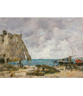 Boudin Eugène - Spiaggia di Étretat. Stampa su tela