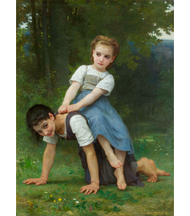 William Adolphe Bouguereau - The Horseback Ride. Printing on canvas