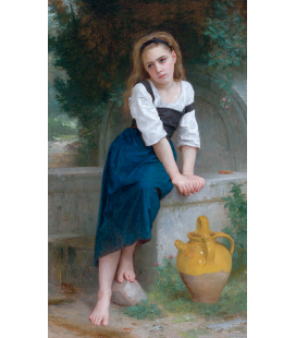 William Adolphe Bouguereau - Orphan by the Fountain. Printing on canvas