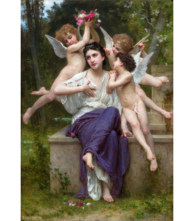 William Adolphe Bouguereau - Un sogno di primavera. Stampa su tela