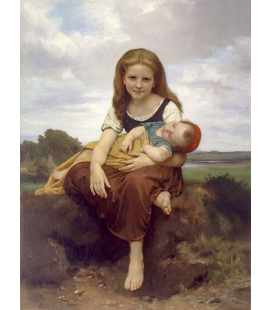 William Adolphe Bouguereau - The Elder Sister. Printing on canvas