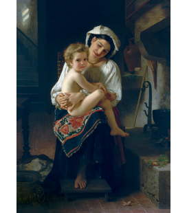 William Adolphe Bouguereau - Giovane madre che guarda al suo bambino. Stampa su tela