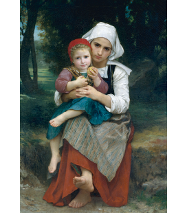 William Adolphe Bouguereau - Fratello e sorella bretoni. Stampa su tela