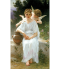 William Adolphe Bouguereau - Sussurri d'amore. Stampa su tela
