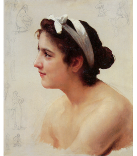William Adolphe Bouguereau - Studio di una donna per l'offerta di amare. Stampa su tela