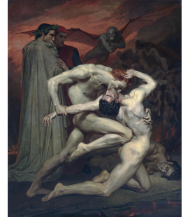 William Adolphe Bouguereau - Dante e Virgilio guardano l'inferno. Stampa su tela