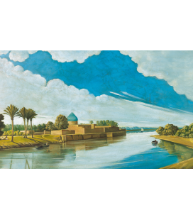 Abdul Qadir al-Rassam - Scene di fiume sulle rive del Tigri. Stampa su tela
