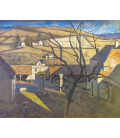 Balthus - Big landscape with tree. Printing on canvas