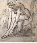 Balthus - Nudo (china). Stampa su tela