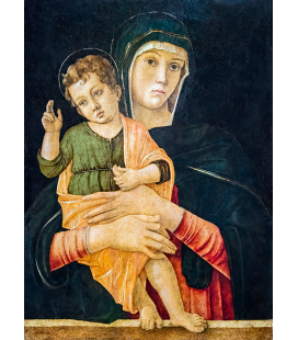 Giovanni Bellini - Madonna con bambino benedicente. Stampa su tela