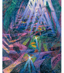 Boccioni Umberto - Forze di una strada. Stampa su tela