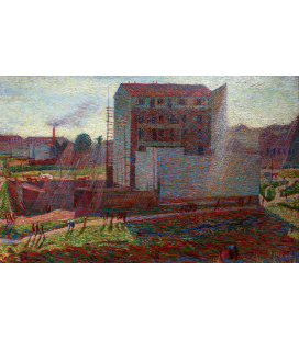 Boccioni Umberto - Officine a Porta Romana. Stampa su tela