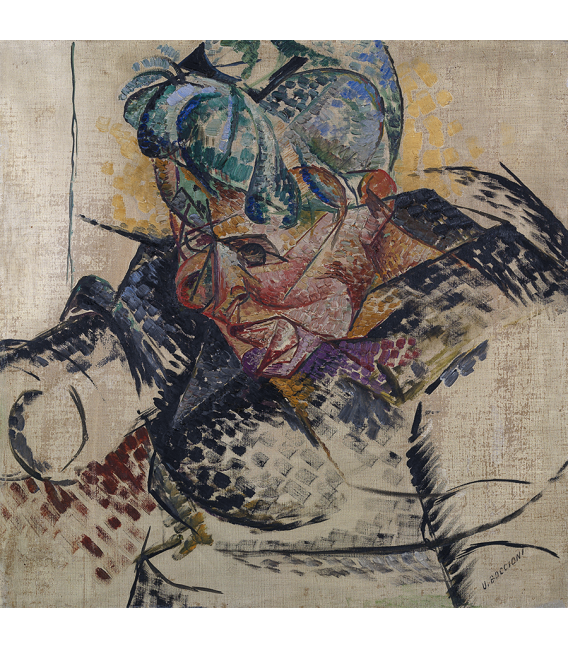 Boccioni Umberto - Studio di testa, la madre. Stampa su tela