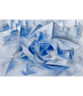 Boccioni Umberto - Cavallo + cavaliere + case. Stampa su tela