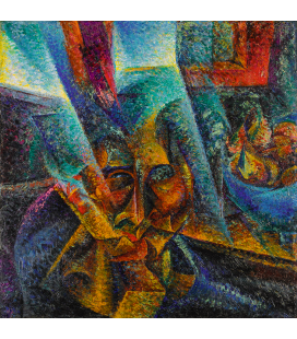 Boccioni Umberto - Testa + Luce + Ambiente. Stampa su tela