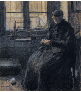 Boccioni Umberto - La signora Sacchi. Stampa su tela