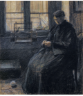 Boccioni Umberto - La signora Sacchi. Stampa su tela