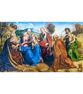 Boccaccio Boccaccino - Sposalizio di santa Caterina con i santi Rosa, Pietro e Giovanni Battista. Stampa su tela