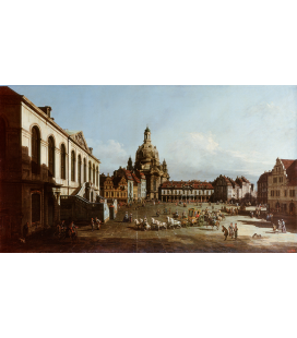 Bellotto Bernardo - New Market Square in Dresden. Printing on canvas