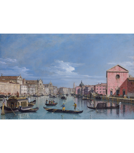 Bellotto Bernardo - Venezia, il Canal Grande di fronte a Santa Croce. Stampa su tela
